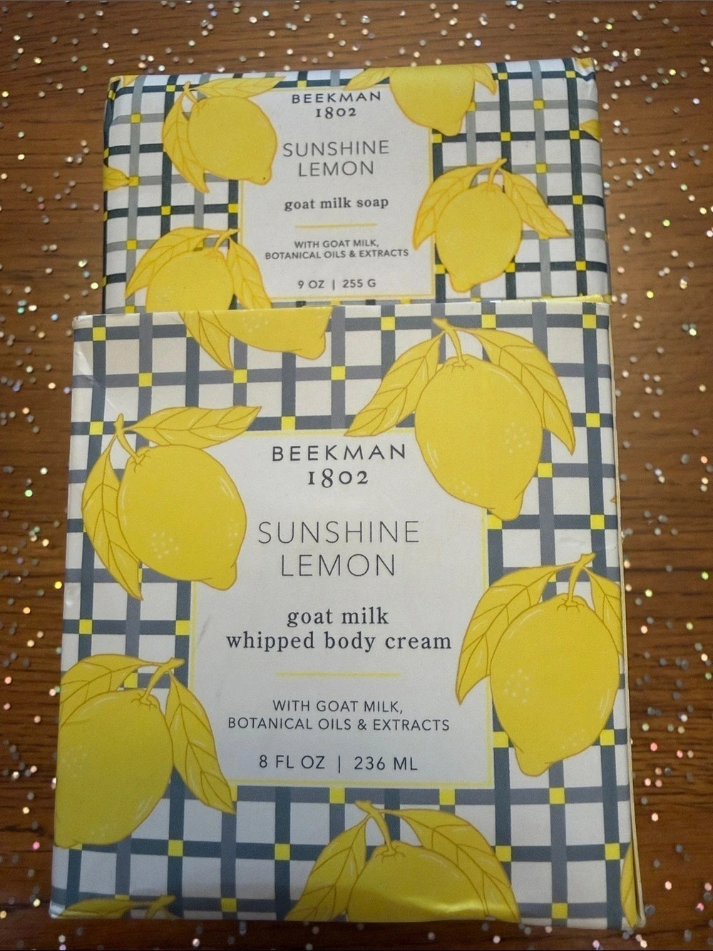 Beekman 1802 Sunshine Lemon Goat Milk Soap & Whipped Body Cream Yellow & White